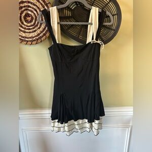 RIHOAS Black and Cream Women's Dress